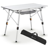 Campingtisch Picco - Aluminium Tisch 90 x 52 cm leicht, klappbar, höhenverstellbar - Camping, Garten - Outdoor Klapptisch - Gartentisch Silber von Juskys