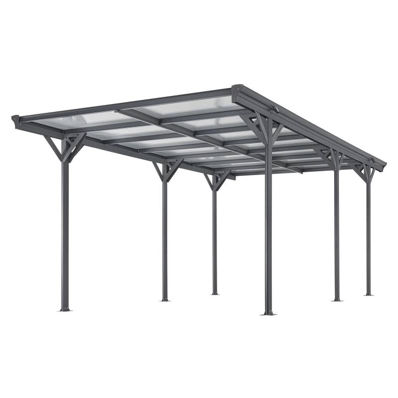 Juskys Carport mit Flachdach 5x3 m Dunkelgrau von Juskys