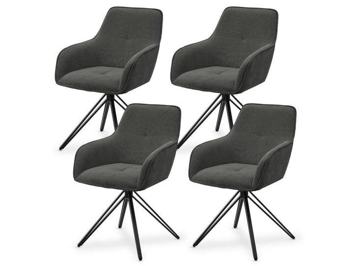 Juskys DREHSTUHL, Grau, 57x85x61 cm, Esszimmer, Stühle, Esszimmerstühle, Vierfußstühle von Juskys
