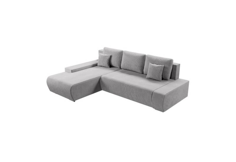 Juskys Ecksofa Iseo, modern, L-Form, Schlaffunktion, bequem, samtig wie Cord, inkl. Kissen von Juskys