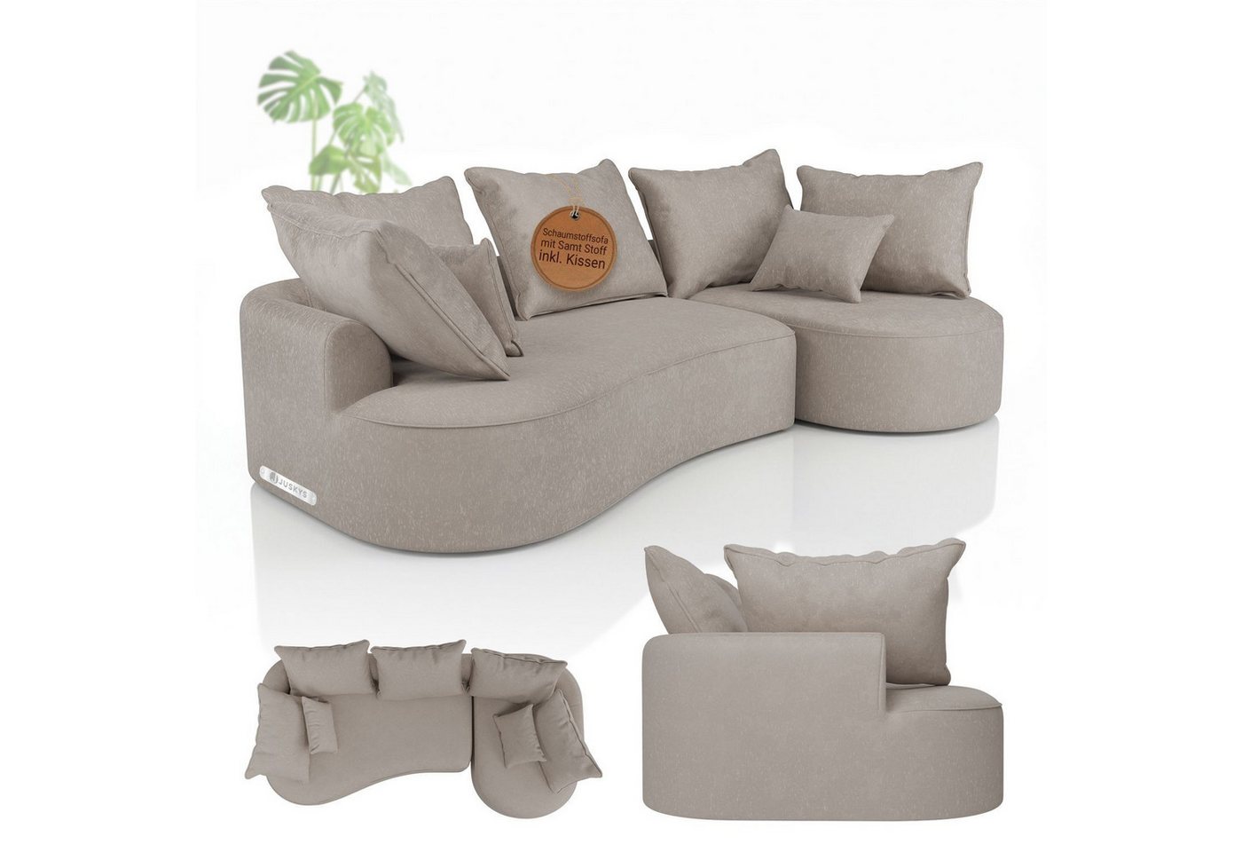 Juskys Ecksofa Tirano, 2 Teile, Entfaltet sich selbst, Rücken- & Dekokissen, bis 500 kg belastbar Juskys Ecksofa Tirano, 2 Teile, Entfaltet sich selbst, Rücken- & Dekokissen, bis 500 kg belastbar von Juskys