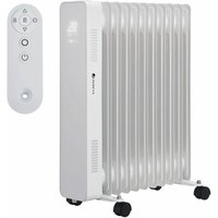 Juskys - Elektroheizung Ölradiator 2500W - Wi-Fi Steuerung, Fernbedienung & Touch-Display - Energiesparender Radiator, 2 Heizstufen, 24h Timer - Weiß von Juskys