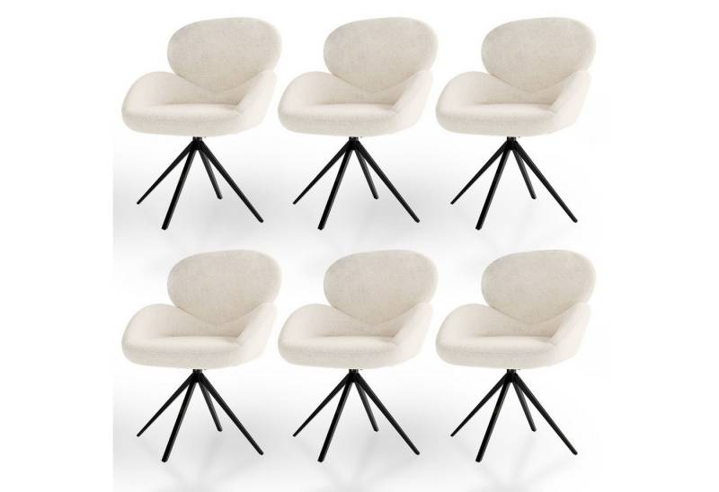 Juskys Esszimmerstuhl Albano (6 St), 360° drehbar, verstellbare Füße, einfache Montage, modernes Design von Juskys