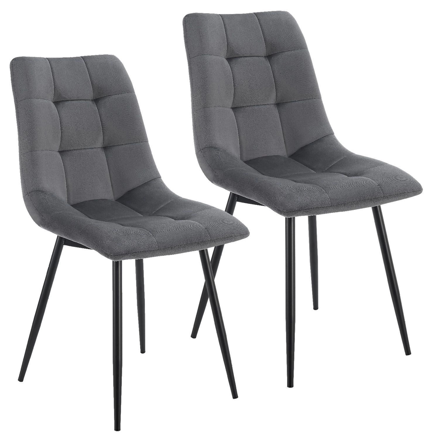 Juskys Esszimmerstuhl Blanca 2er Set mit Samt Dunkelgrau Juskys Esszimmerstuhl Blanca 2er Set mit Samt Dunkelgrau von Juskys