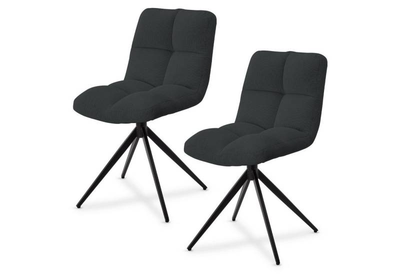 Juskys Esszimmerstuhl Dallas (2 St), 2er Set, Cord weich & bequem, Stuhl gepolstert, modern im Esszimmer von Juskys