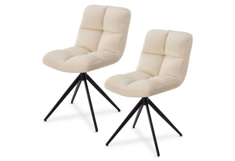 Juskys Esszimmerstuhl Dallas (2 St), 2er Set, Stoff weich & bequem, Stuhl gepolstert, modern im Esszimmer von Juskys