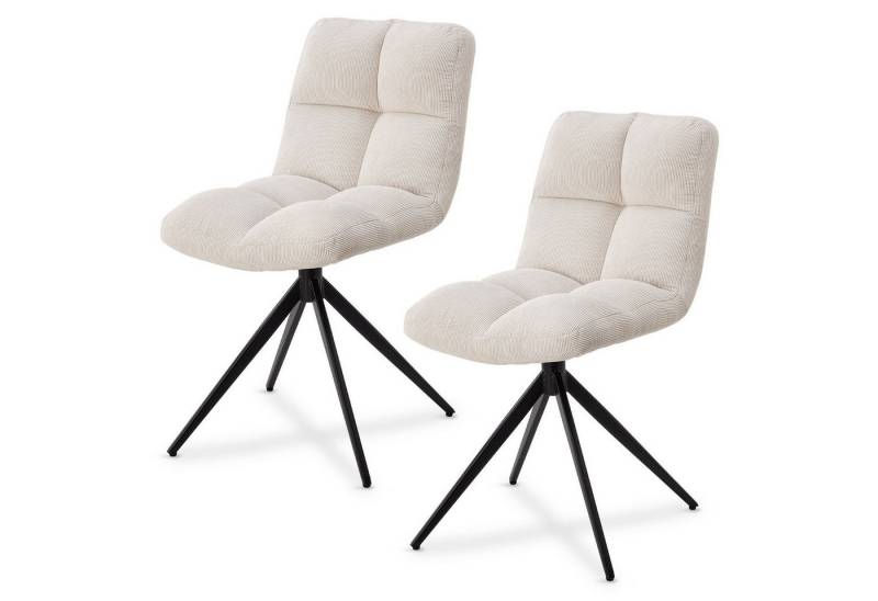 Juskys Esszimmerstuhl Dallas (2 St), 2er Set, Stoff weich & bequem, Stuhl gepolstert, modern im Esszimmer von Juskys