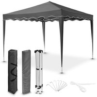 Faltpavillon Vivara 3x3 m – Pop-up Pavillon höhenverstellbar, UV50+ & wasserabweisend – Gartenzelt mit Tasche – Partyzelt für Garten – grau - Juskys von Juskys