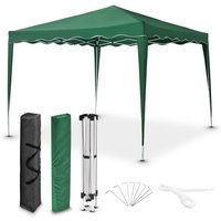 Faltpavillon Vivara 3x3 m – Pop-up Pavillon höhenverstellbar, UV50+ & wasserabweisend – Gartenzelt mit Tasche – Partyzelt für Garten – grün - Juskys von Juskys