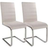 Freischwinger Schwingstuhl Vegas 2er Set in Beige - Esszimmerstuhl mit Metall-Gestell & Bezug aus Cord - moderner Küchenstuhl - Juskys von Juskys