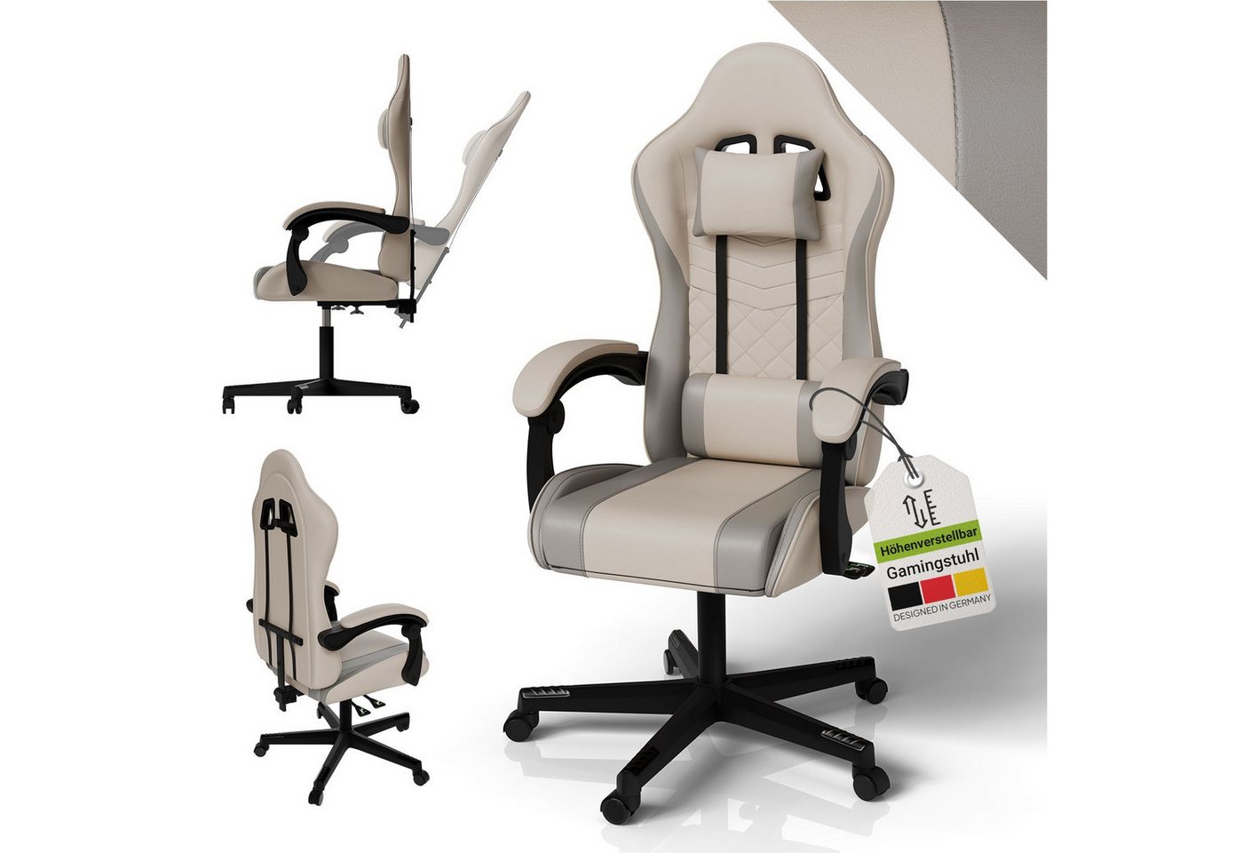 Juskys Gaming-Stuhl HyperSeat, Verstellbare Rückenlehne, robuste Konstruktion, höhenverstellbar Juskys Gaming-Stuhl HyperSeat, Verstellbare Rückenlehne, robuste Konstruktion, höhenverstellbar von Juskys