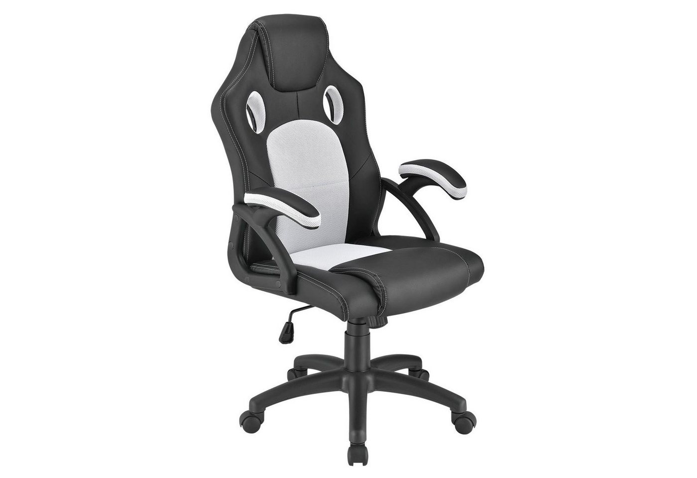 Juskys Gaming-Stuhl Montreal, Ergonomisch geformte Sitzfläche, Rückenlehne und Sitzfläche kippbar von Juskys