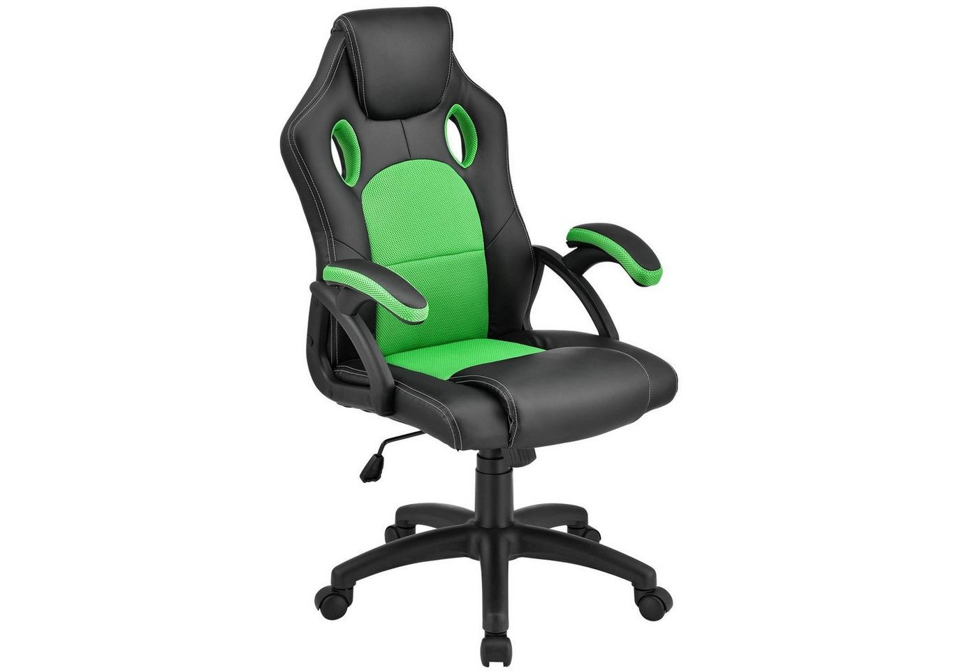 Juskys Gaming-Stuhl Montreal, Ergonomisch geformte Sitzfläche, Rückenlehne und Sitzfläche kippbar von Juskys