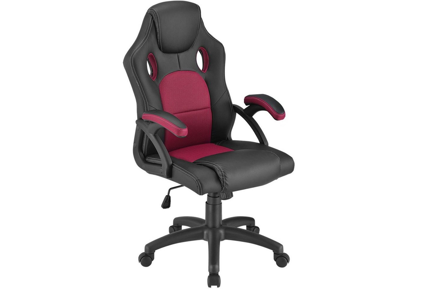 Juskys Gaming-Stuhl Montreal, Ergonomisch geformte Sitzfläche, Rückenlehne und Sitzfläche kippbar von Juskys