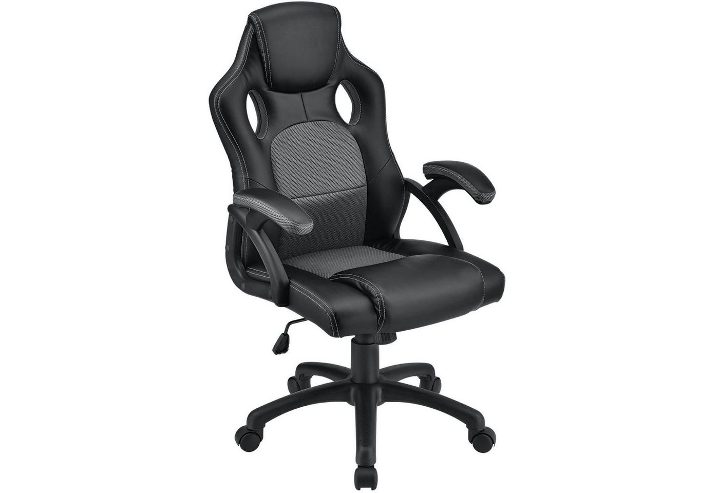 Juskys Gaming-Stuhl Montreal, Ergonomisch geformte Sitzfläche, Rückenlehne und Sitzfläche kippbar von Juskys