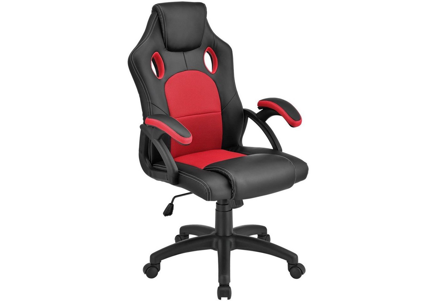 Juskys Gaming-Stuhl Montreal, Ergonomisch geformte Sitzfläche, Rückenlehne und Sitzfläche kippbar von Juskys