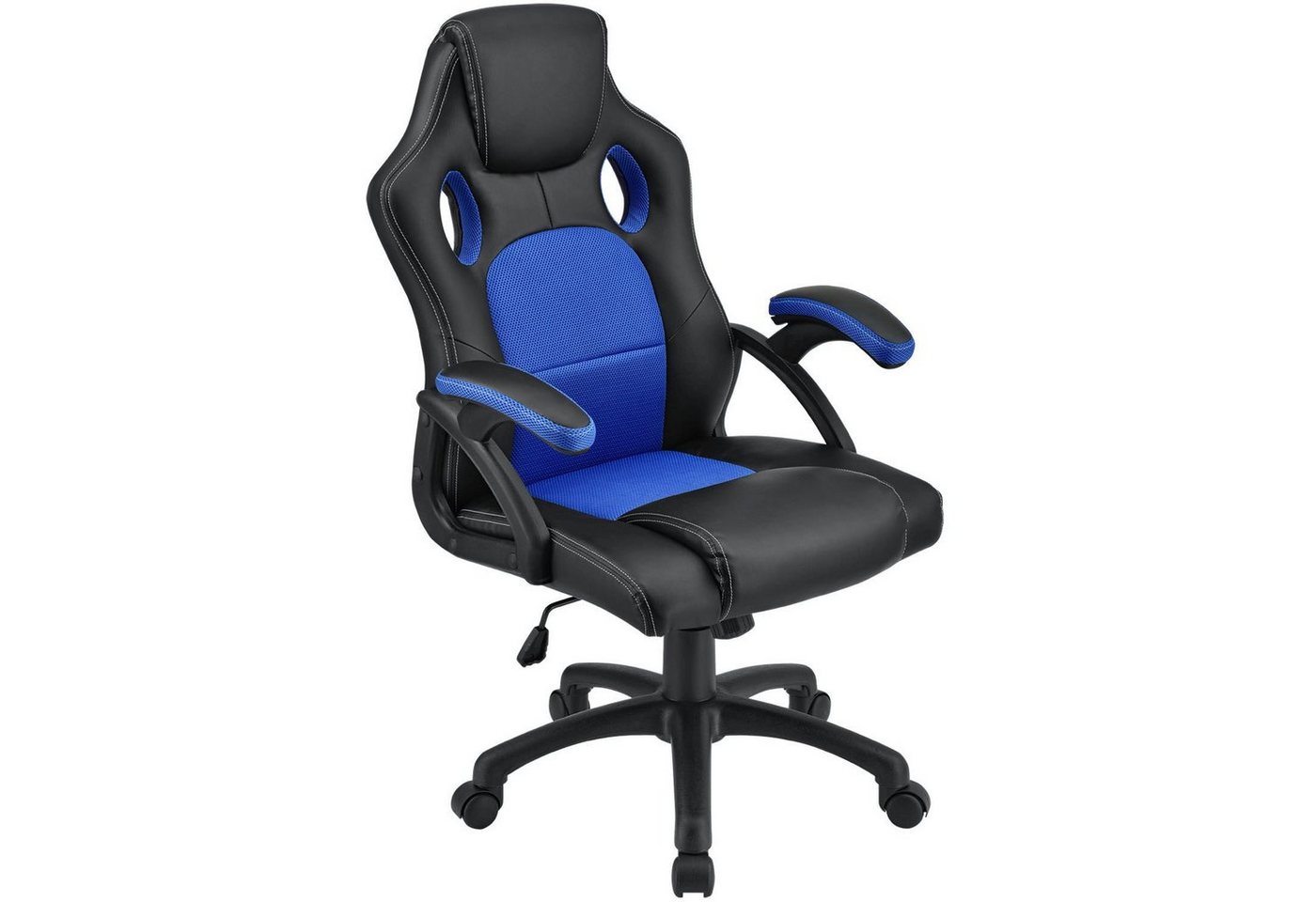 Juskys Gaming-Stuhl Montreal, Ergonomisch geformte Sitzfläche, Rückenlehne und Sitzfläche kippbar von Juskys