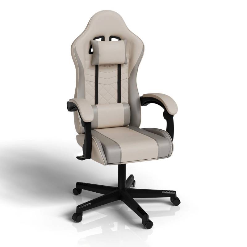 Juskys Gamingstuhl HyperSeat Beige/Hellgrau von Juskys