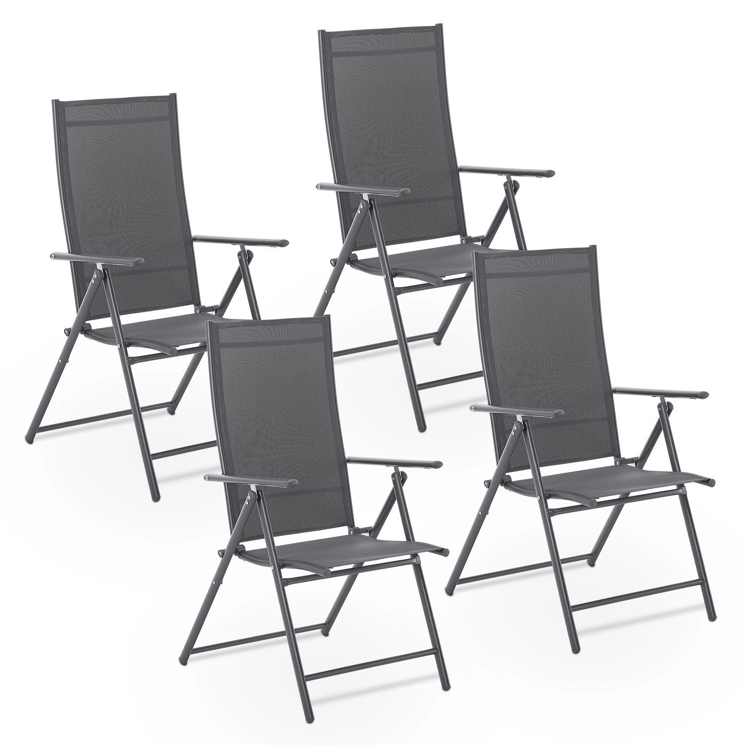 Juskys Gartenstuhl Campingstuhl Calena 4er Set Klappbar Verstellbar Anthrazit Juskys Gartenstuhl Campingstuhl Calena 4er Set Klappbar Verstellbar Anthrazit von Juskys