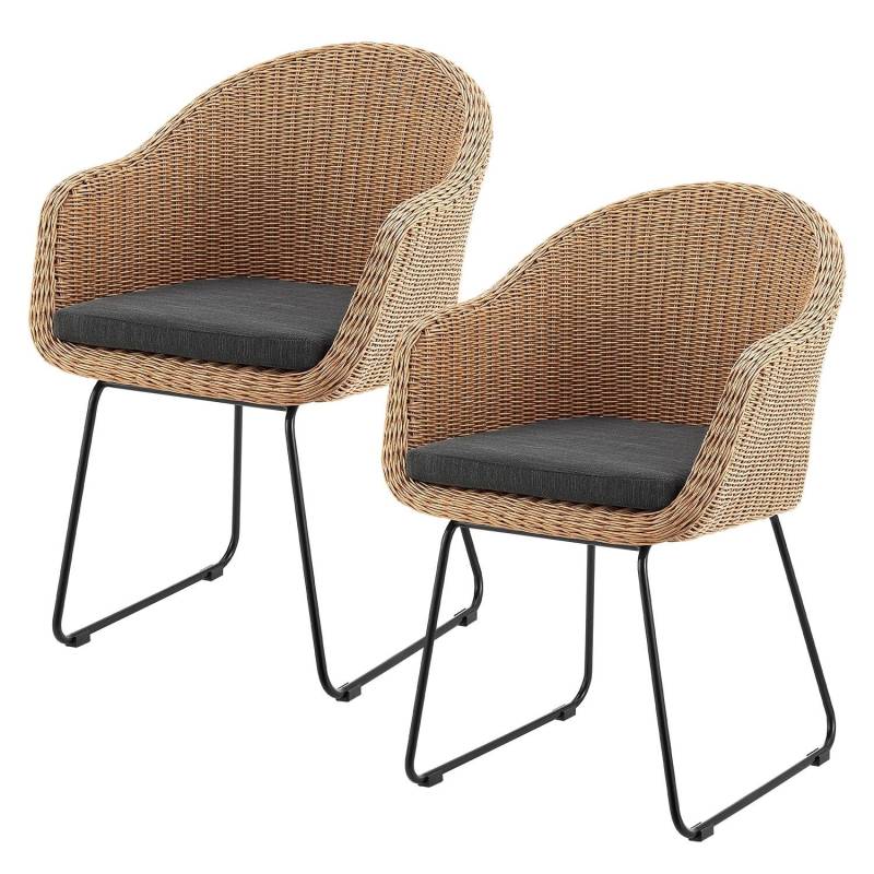 Juskys Gartenstuhl Cody 2er Set mit Beinen aus Eisen von Juskys