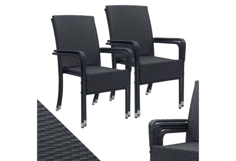 Juskys Gartenstuhl Yoro (4 St), stapelbar, modern, leicht und stabil von Juskys