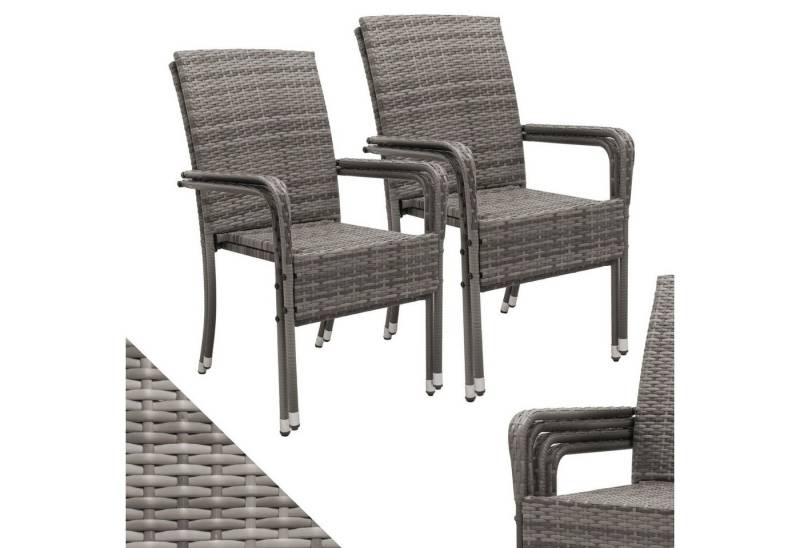 Juskys Gartenstuhl Yoro (4 St), stapelbar, modern, leicht und stabil von Juskys