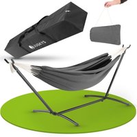 Hängematte Paya mit Gestell - Outdoor Doppelhängematte für 2 Personen - Ständer bis 200kg belastbar - Indoor doppel Hängeliege - Anthrazit - Juskys von Juskys