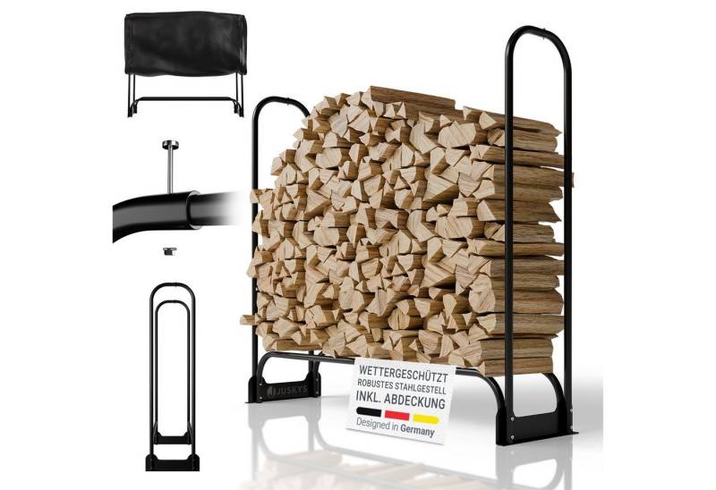 Juskys Kaminholzregal, aus Metall mit Abdeckplane, Witterungsbeständig, 200 kg belastbar Juskys Kaminholzregal, aus Metall mit Abdeckplane, Witterungsbeständig, 200 kg belastbar von Juskys