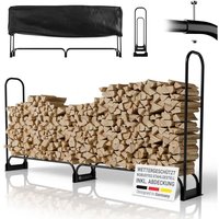 Juskys Kaminholzregal L 260x117x36 cm – Schwarz, Brennholzregal aus Stahl mit Abdeckung, Holzunterstand für Garten & Terrasse, 300 kg belastbar Juskys Kaminholzregal L 260x117x36 cm – Schwarz, Brennholzregal aus Stahl mit Abdeckung, Holzunterstand für Garten & Terrasse, 300 kg belastbar von Juskys