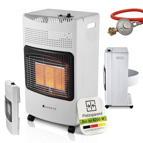 Juskys Keramik Gasheizung GS42US in Weiß - 4200 W mit Druckregler & Schlauch - Mobil, effizient & energiesparend - Gasheizer Gasheizofen Gasheizgerät Juskys Keramik Gasheizung GS42US in Weiß - 4200 W mit Druckregler & Schlauch - Mobil, effizient & energiesparend - Gasheizer Gasheizofen Gasheizgerät von Juskys