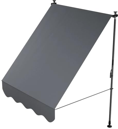 Juskys Klemmmarkise Kapstadt 150x120 cm - Höhenverstellbar & UV-beständig - Balkon & Terrasse - Wetterfest & Sichtschutz - Terrassenüberdachung Grau von Juskys