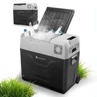 Juskys Kompressor Kühlbox 50 Liter 12/24/230 V für Auto, Lkw, Reisemobil, Camping - Mini Kühlschrank kalt & warm - Kompressorkühlbox Steckdose - Grau von Juskys