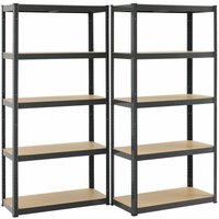 Juskys - Lagerregal Basic 2er Set 180x90x40 cm – 2 Schwerlastregale mit 10 Böden – max. 1750 kg - Metall verzinkt - Regale Kellerregal Metallregal von Juskys