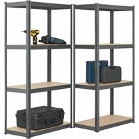 Lagerregal Easy 2er Set - Schwerlastregal 160x80x40 cm - 8 Böden - 640 kg - Metall verzinkt - Regale Kellerregal Metallregal Grau - Juskys von Juskys