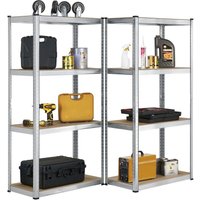 Juskys - Lagerregal Easy 2er Set - Schwerlastregal 160x80x40 cm - 8 Böden - 640 kg - Metall verzinkt - Regale Kellerregal Metallregal von Juskys