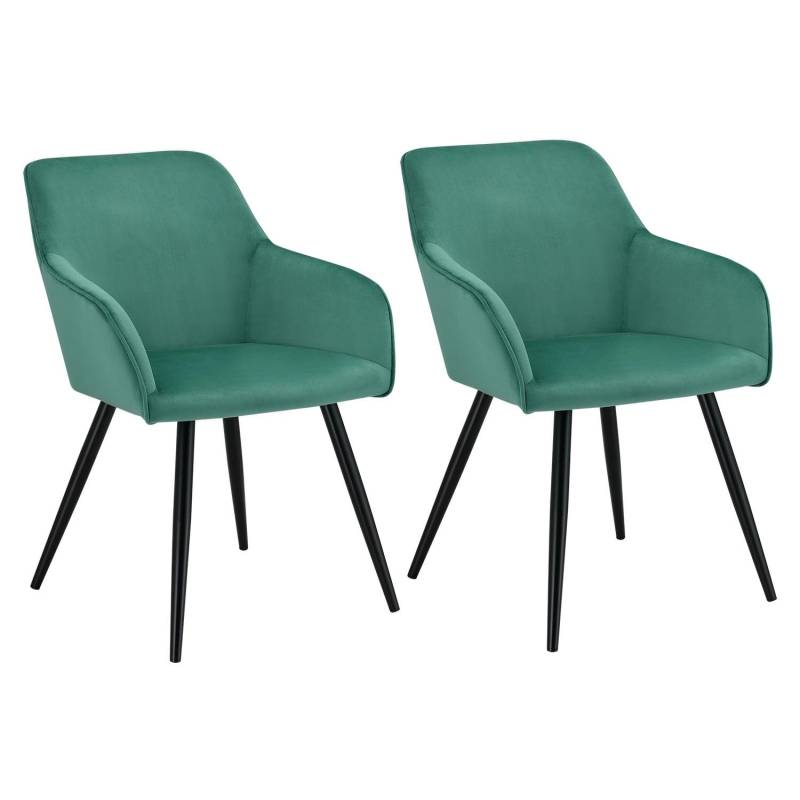 Juskys Loungesessel Tarje 2er Set mit Samtbezug Grün von Juskys