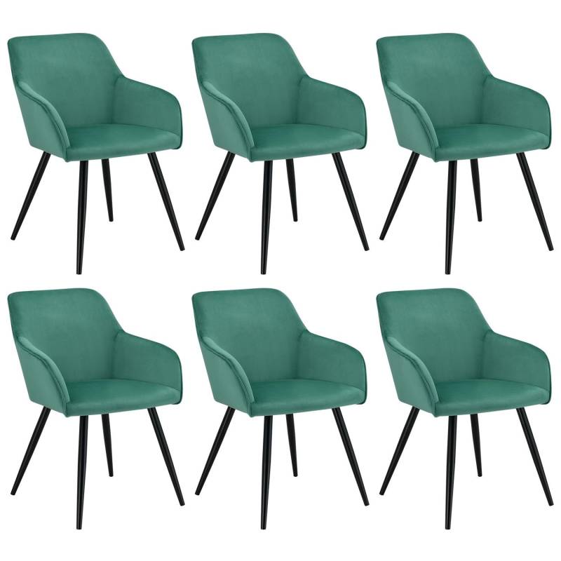 Juskys Loungesessel Tarje 6er Set mit Samtbezug Grün von Juskys