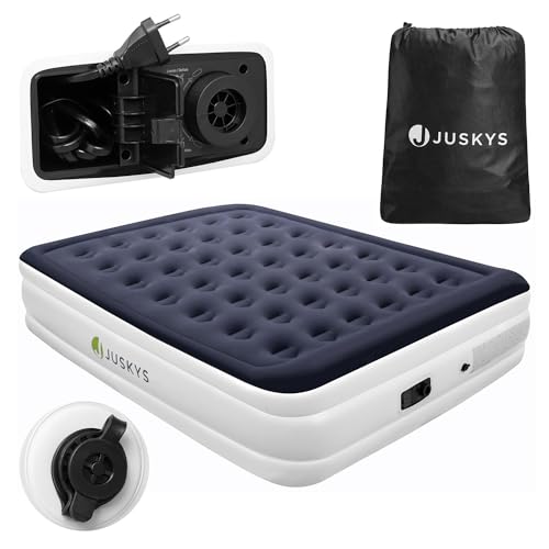 Juskys Luftmatratze Selbstaufblasend 150x200cm - Luftbett 2 Person mit integr. Luftpumpe - ideal als Gästebett oder Camping Matratze - wasserdicht von Juskys