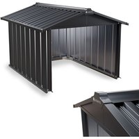 Juskys Mähroboter Garage mit Satteldach - Rasenmäher Dach Carport aus Metall - 86 × 98 × 63 cm - Sonnen- und Regenschutz für Rasenroboter - anthrazit von Juskys