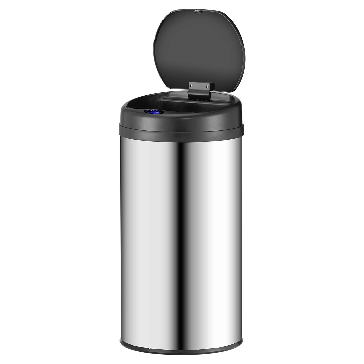 Juskys Mülleimer Rund mit Sensor 40 L Silber von Juskys