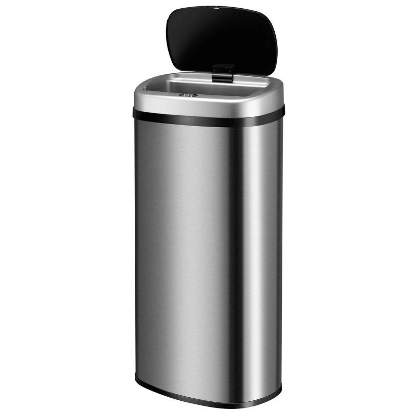Juskys Mülleimer Viereckig mit Sensor 70 L Silber von Juskys