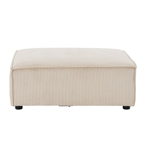 Juskys Ottomane Domas - modulares Sofa in Cord Beige - Wohnzimmer Couch - Modulsofa 130 kg belastbar - Sofagarnitur Wohnlandschaft von Juskys