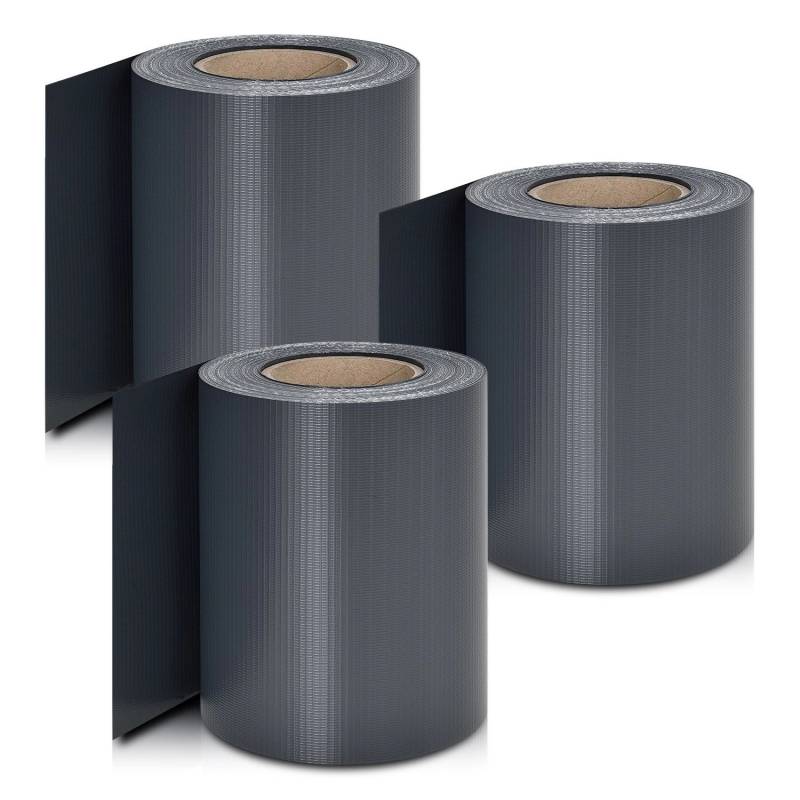 Juskys PVC Sichtschutzstreifen 3er Set Anthrazit von Juskys