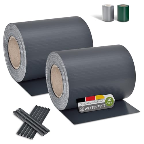Juskys PVC Sichtschutzstreifen Doppelstabmatten Zaun 2er Set - 2 Rollen á 35m x 19cm - 60 Befestigungsclips - Zaunfolie Sichtschutz Windschutz - anthrazit Juskys PVC Sichtschutzstreifen Doppelstabmatten Zaun 2er Set - 2 Rollen á 35m x 19cm - 60 Befestigungsclips - Zaunfolie Sichtschutz Windschutz - anthrazit von Juskys