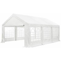 Juskys Partyzelt Gala 4 x 6 m - UV-Schutz Plane, flexible Seitenwände - Pavillon stabil, groß - Outdoor Party Garten - Zelt Festzelt Weiß von Juskys