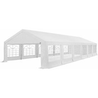 Juskys - Partyzelt Gala 6 x 12 m - UV-Schutz Plane, flexible Seitenwände - Pavillon stabil, groß - Outdoor Party Garten - Zelt Festzelt Weiß von Juskys