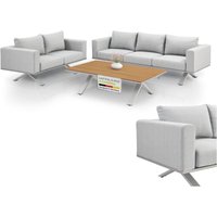 Juskys - Premium Gartenlounge Set Alexandria - Tisch, 2er & 3er Lounge - Aluminium Loungemöbel für Terrasse - hochwertige Design Gartenmöbel - Grau Juskys - Premium Gartenlounge Set Alexandria - Tisch, 2er & 3er Lounge - Aluminium Loungemöbel für Terrasse - hochwertige Design Gartenmöbel - Grau von Juskys
