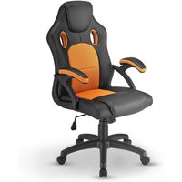 Racing Schreibtischstuhl Montreal - ergonomisch, höhenverstellbar & gepolstert, bis 120 kg - Bürostuhl Drehstuhl pc Gaming Stuhl - orange - Juskys von Juskys