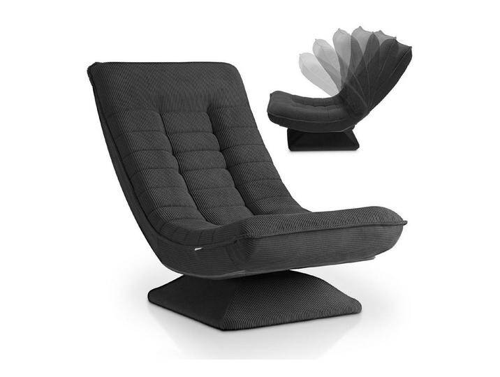 Juskys Relaxsessel Korsika, 360°-drehbar & klappbar, Cord-Bezug, ergonomisch, grau, Grau von Juskys