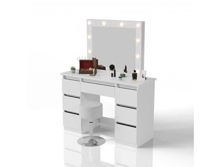 Juskys SCHMINKTISCH, Weiß, Holz, 110x141x40 cm, Schlafzimmer, Schminktische von Juskys